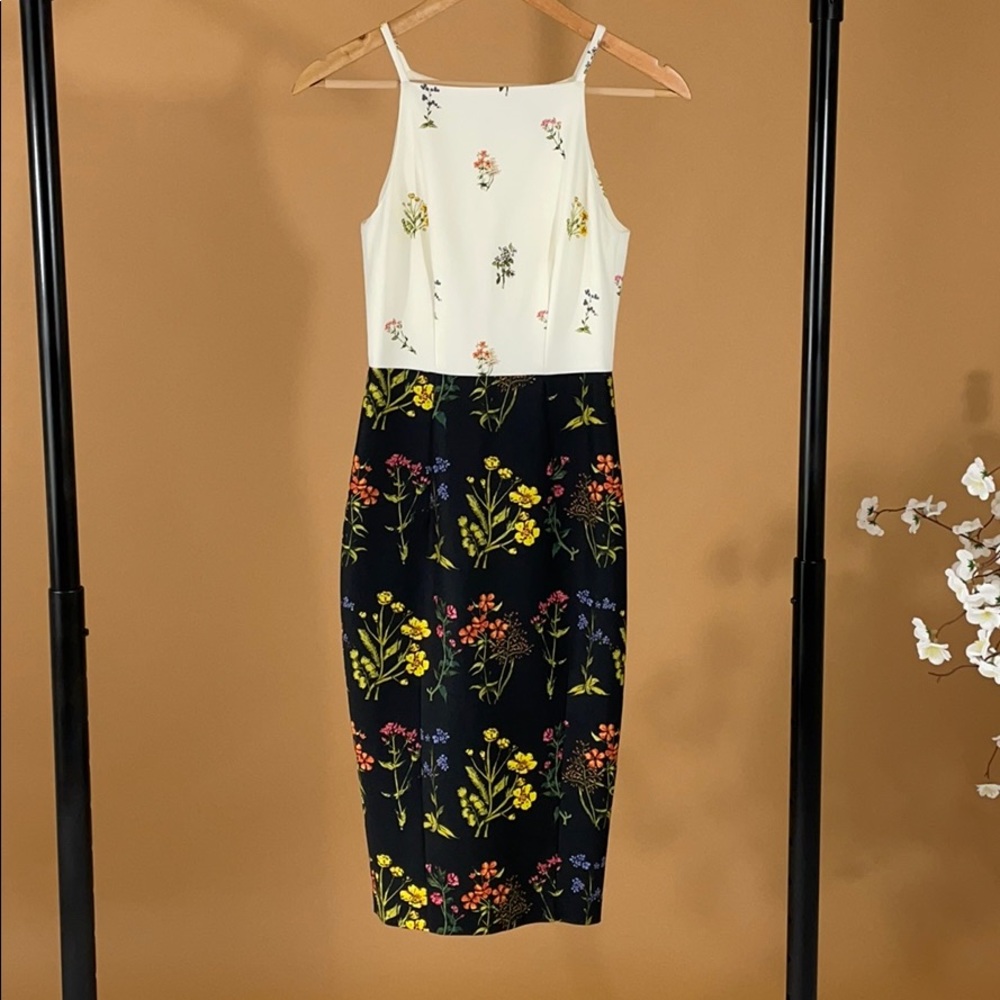 Wild Flower A-line two tone dress - Picture 1 of 10